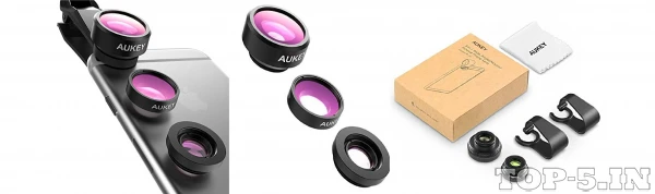 Aukey 3-In-1 Clip-On Cell Phone Camera Lens