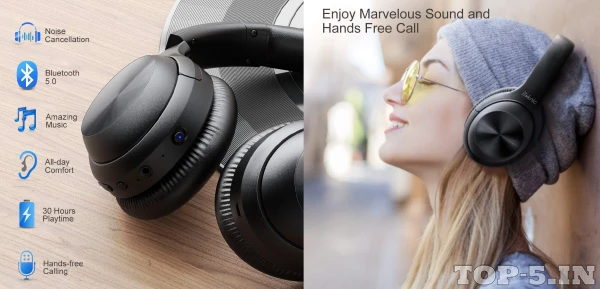 iTeknic Wireless Over-Ear Noise-Cancelling Headphones