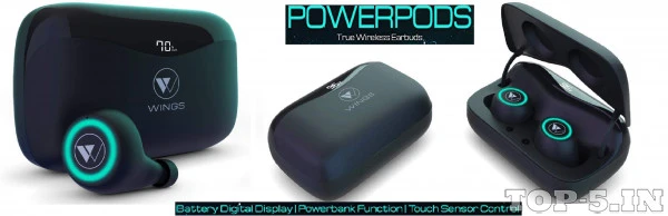 Wings PowerPods True Wireless Bluetooth Earbuds