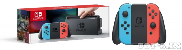 Nintendo Switch with Neon Blue and Neon Red Joy-Console