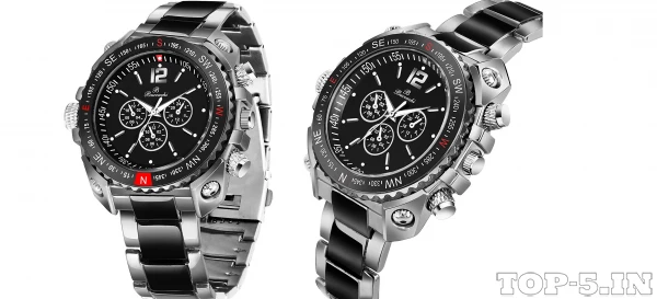 Buccachi Round Chronograph Watch B-G5075-BK-BC